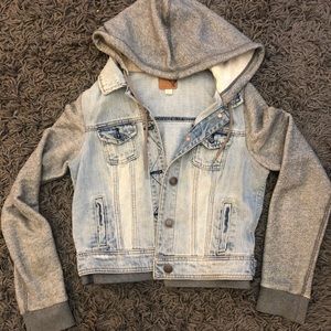 American Eagle Outfitters hooded jean jacket